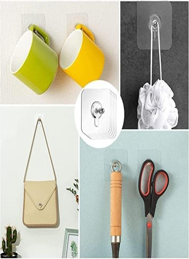 CRIYALE Stainless Steel Wall Hook Hanging Strong Heavy Duty | Wall Hooks for Photo Frames Hanger Sticker Nail Free Seamless Adhesive Non-Trace No Drilling Installation, Waterproof (Pack of 20) - Image 4
