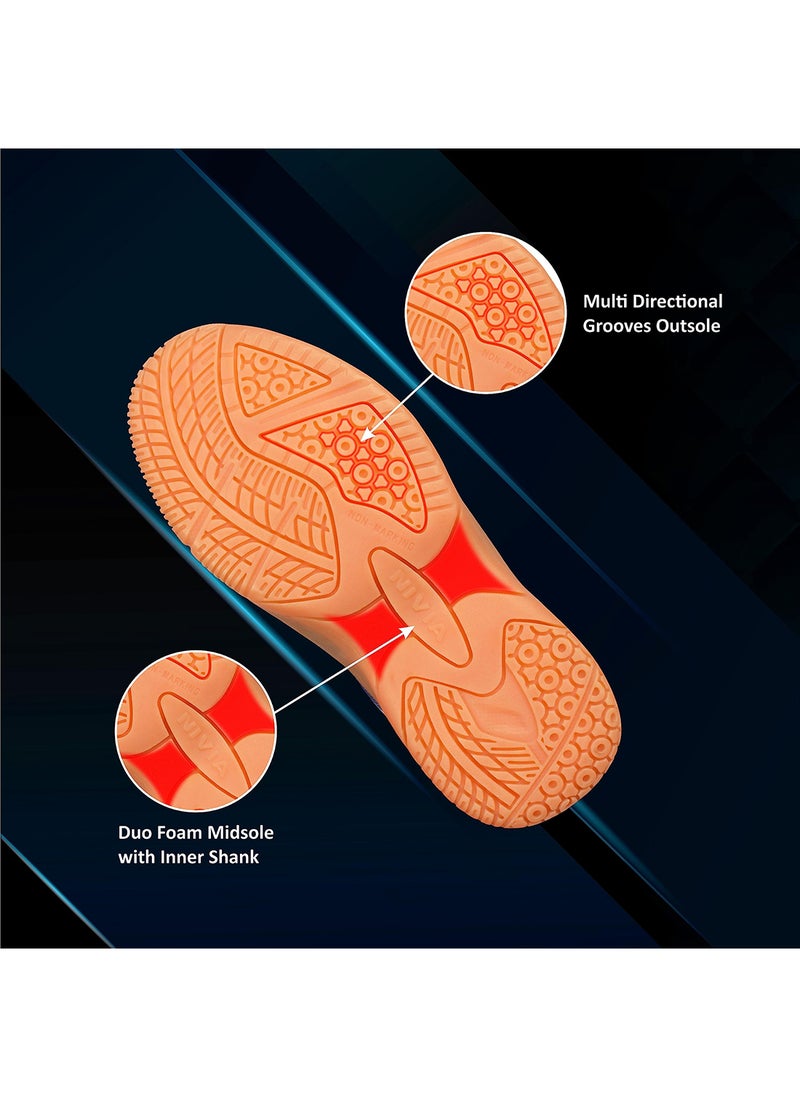 Nivia HY - Court 2.0 Badminton Shoes | Size : 13 UK / 14 US / 47 EU | Material : Rubber,Faux Leather | For Mens and Boys | Non - Marking Round Sole  - Image 4