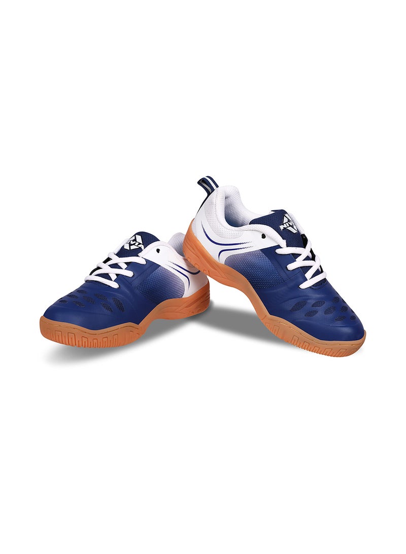 HY - Court 2.0 Badminton Shoes | Size : 13 UK / 14 US / 47 EU | Material : Rubber,Faux Leather | For Mens and Boys | Non - Marking Round Sole