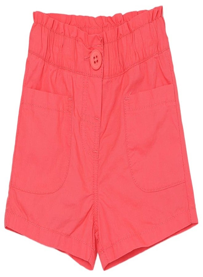 Max Girls Solid Woven Shorts (S24ASHT01ARUST Coral)_6-12M - Image 1