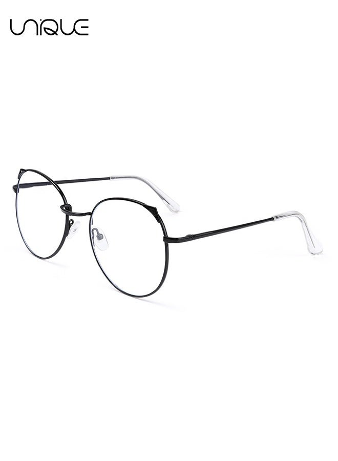 يونيك نظارات - نظارات أذن القطط الرجعية - نظارات حجب الضوء الأزرق - نظارات غير قصر النظر - نظارات للجنسين - قراءة الدماغ / الألعاب / التلفزيون / نظارات الهاتف المحمول - مضاد لإجهاد العين - أسود - Image 1