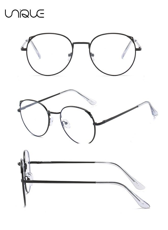 يونيك نظارات - نظارات أذن القطط الرجعية - نظارات حجب الضوء الأزرق - نظارات غير قصر النظر - نظارات للجنسين - قراءة الدماغ / الألعاب / التلفزيون / نظارات الهاتف المحمول - مضاد لإجهاد العين - أسود - Image 3