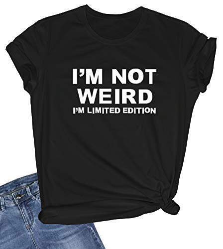 LOOKFACE Women's Cute T Shirt Junior Tops Teen Girls Graphic Tees Black Medium - Image 5