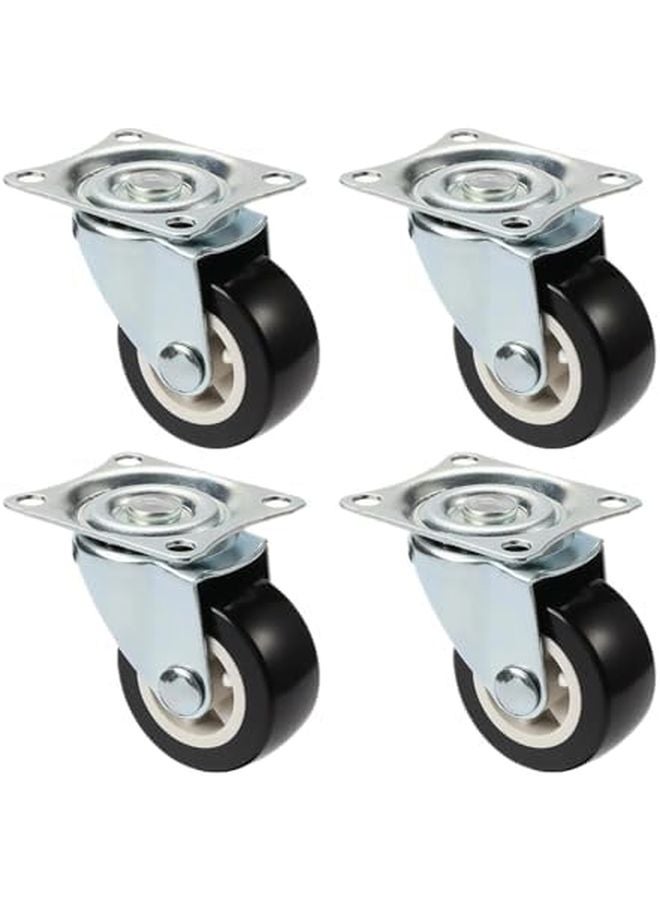 4PCS 1 25 Inch PVC Caster Wheels 360 Degree Swivel Universal Casters With Brake - Image 1
