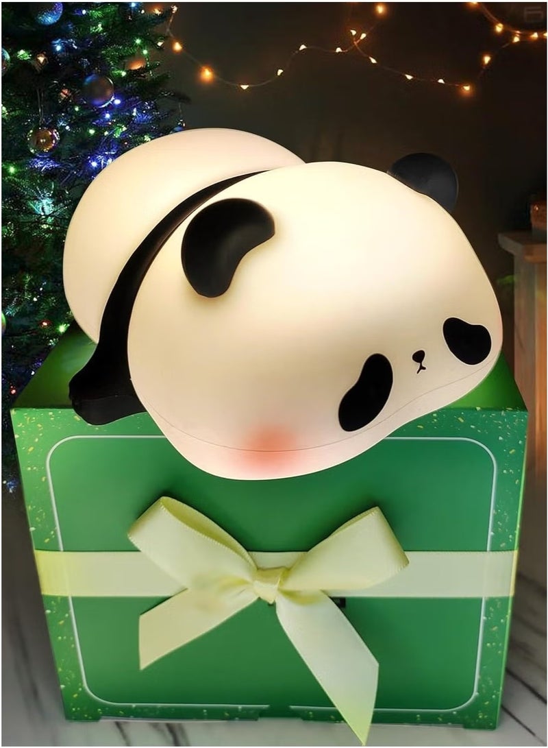 LED Cute Panda Night Light, 3-Level Dimmable Nursery Night Light, Squishy Silicone Night Light, Rechargeable Bedside Touch Lamp, Soft & Safe Night Light for Boys, Girls, Baby & Children, Perfect Room Decor & Gift - Image 1