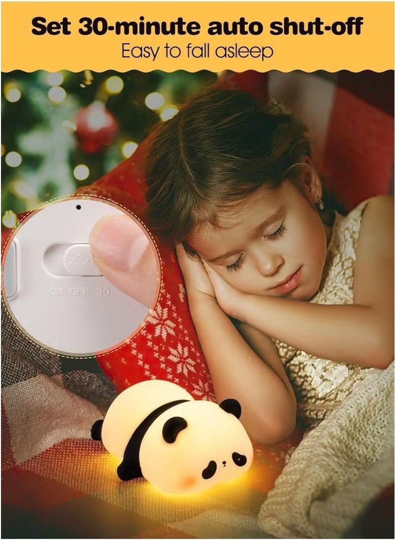 LED Cute Panda Night Light, 3-Level Dimmable Nursery Night Light, Squishy Silicone Night Light, Rechargeable Bedside Touch Lamp, Soft & Safe Night Light for Boys, Girls, Baby & Children, Perfect Room Decor & Gift - Image 4