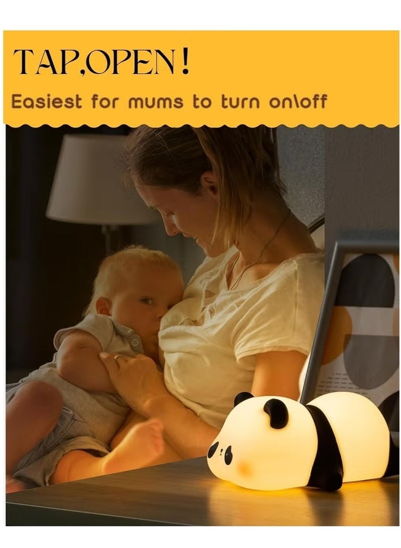 LED Cute Panda Night Light, 3-Level Dimmable Nursery Night Light, Squishy Silicone Night Light, Rechargeable Bedside Touch Lamp, Soft & Safe Night Light for Boys, Girls, Baby & Children, Perfect Room Decor & Gift - Image 5