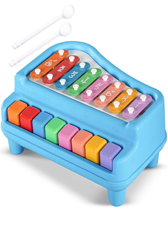GoldiMec 2 in 1 Baby Piano Xylophone Toy for Toddlers 1-3 Years Old, 8 Multicolored Key Keyboard Xylophone Piano, Preschool Educational Musical Learning Instruments Toy for Baby Kids Girls Boys - Image 1
