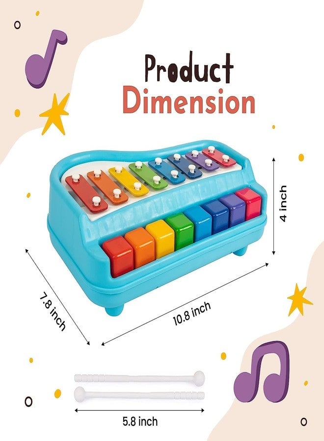 GoldiMec 2 in 1 Baby Piano Xylophone Toy for Toddlers 1-3 Years Old, 8 Multicolored Key Keyboard Xylophone Piano, Preschool Educational Musical Learning Instruments Toy for Baby Kids Girls Boys - Image 4