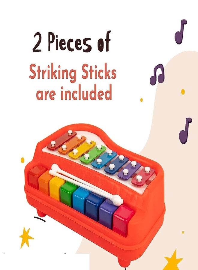 GoldiMec 2 in 1 Baby Piano Xylophone Toy for Toddlers 1-3 Years Old, 8 Multicolored Key Keyboard Xylophone Piano, Preschool Educational Musical Learning Instruments Toy for Baby Kids Girls Boys - Image 3