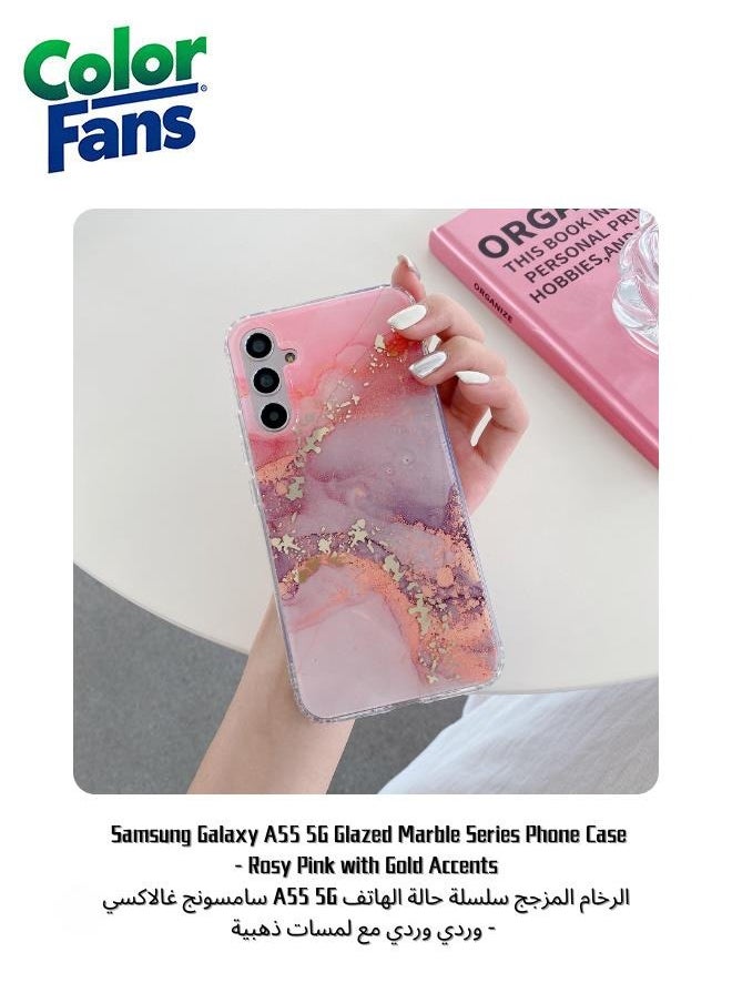 Color Fans Samsung Galaxy A55 5G Glazed Marble Series Phone Case 