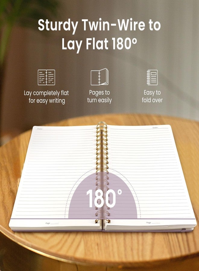 Taja Lined Spiral Notebook Journal for Work, 300 Pages Thick B5 (7.1"x10") College Ruled Journal for Women & Writing, Hardcover Notebook for Note Taking, Perfect for Office Home School Supplies, Purple - Image 4