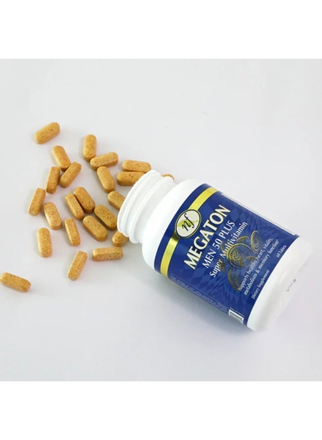 Natural Fervor Megaton Men 50+ Super Multivitamin Tablets 60’s | Energy, Heart, Bone & Cognitive Support | Daily Supplement for Men Over 50 - Image 2