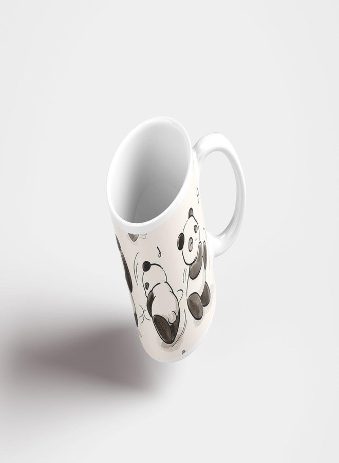 Clapcart Printed Designer Coffee Mug - White Ceramic Mug (Panda Dance - Design Print Coffee Mugs), 325 ML - Image 4