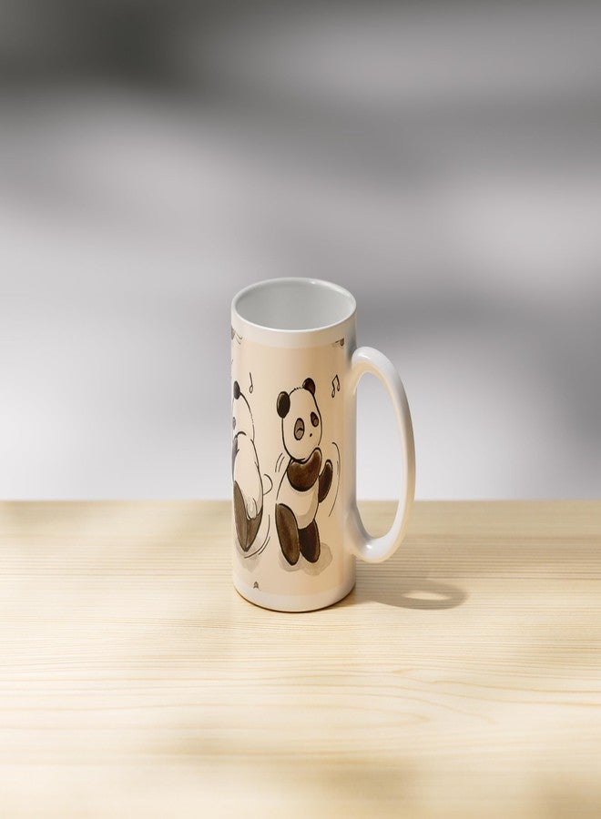 Clapcart Printed Designer Coffee Mug - White Ceramic Mug (Panda Dance - Design Print Coffee Mugs), 325 ML - Image 3