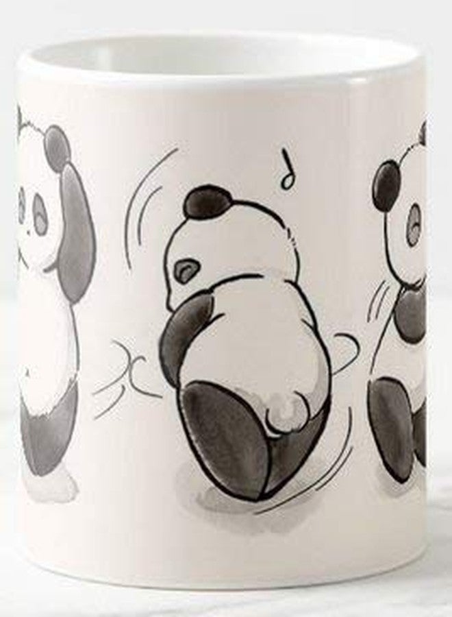 Clapcart Printed Designer Coffee Mug - White Ceramic Mug (Panda Dance - Design Print Coffee Mugs), 325 ML - Image 1