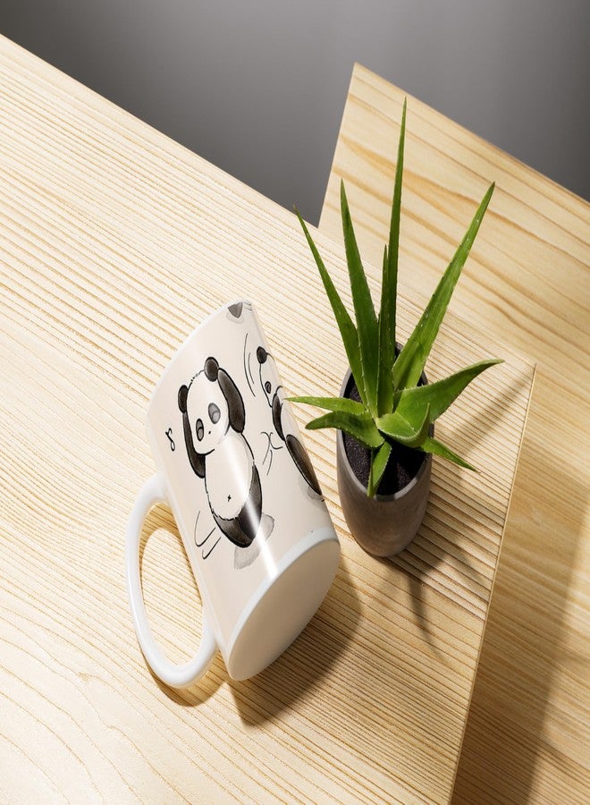 Clapcart Printed Designer Coffee Mug - White Ceramic Mug (Panda Dance - Design Print Coffee Mugs), 325 ML - Image 2