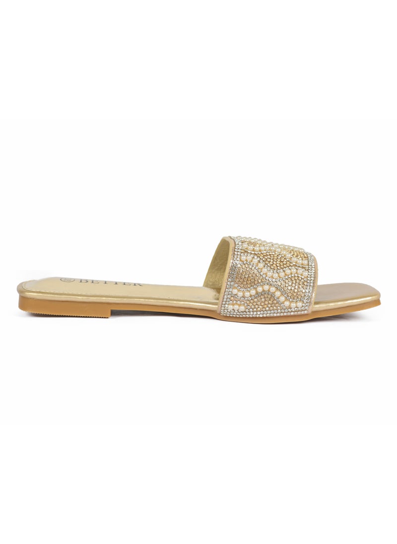 Generic - Ladies Flat Sandal Gold - Image 1