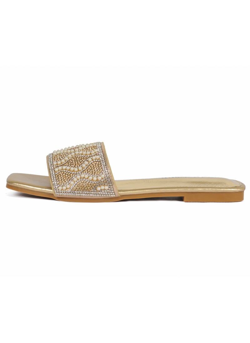 Generic - Ladies Flat Sandal Gold - Image 1
