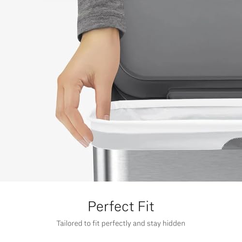 simplehuman Code K 200 Count Custom Fit Liners Drawstring Kitchen Trash Bags OnebyOne MessFree Dispense Extra Thick Double Seamed 50 PCR Plastic 3045 Liter 812 Gallon White - Image 3