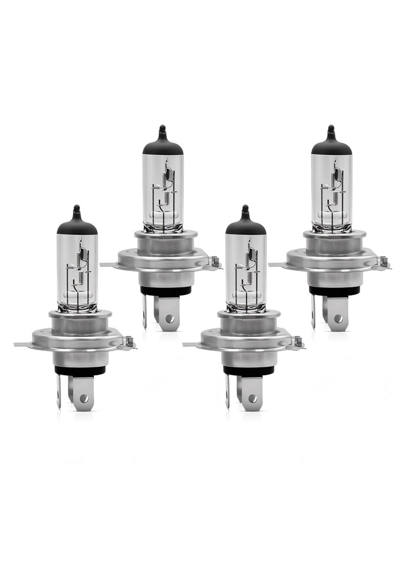Loquat 4-Piece FEEMA H4 Halogen Headlight Bulb 60/55W 5000K – Ultra Bright Clear Vision Quartz Glass Bulbs with Long Lifespan for Safe Night Driving and Extreme Weather Conditions - Image 1