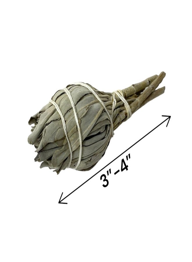 NessaStores 6 California White Sage Smudge Sticks, 3 to 4 Inch Hand Tied, All Natural for Home Cleansing, Stress Relief, & Clearing Negative Energy JC-005 - Image 2
