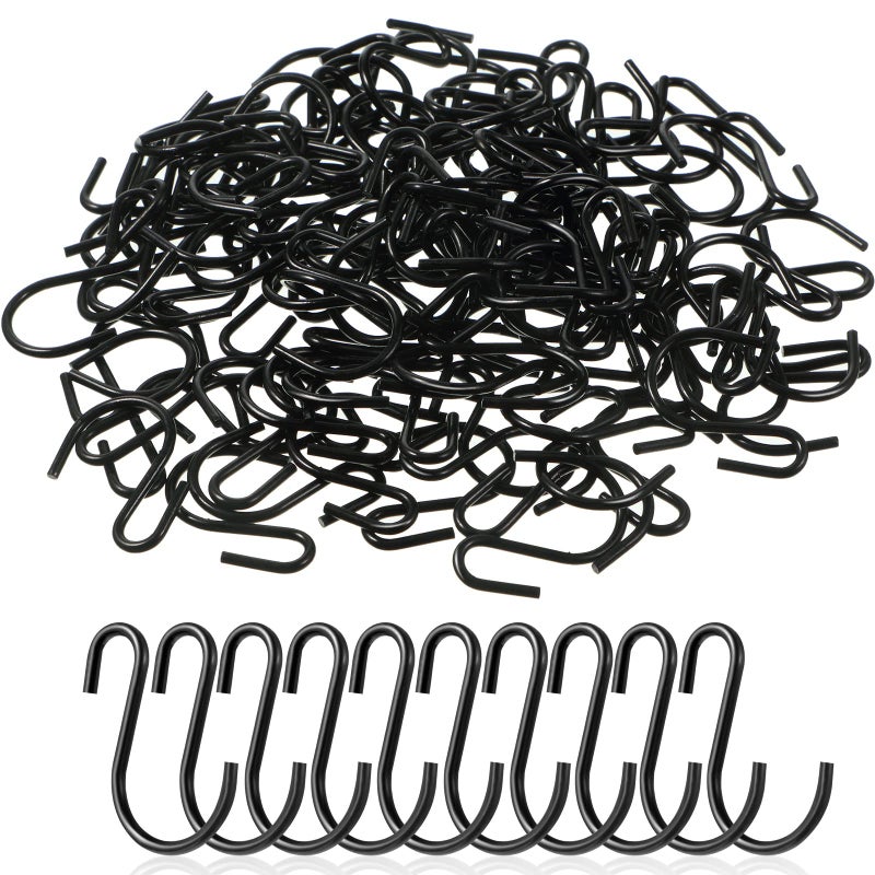 Sratte Sratte 120 Pieces Small S Hooks for Hanging Heavy Duty Mini S Shaped Metal Hook Hanger Ornament Storage Hooks for Plants DIY Craft Hanging Pot Jewelry Key Chain Tags KitchenwareBlack 1 Inch 