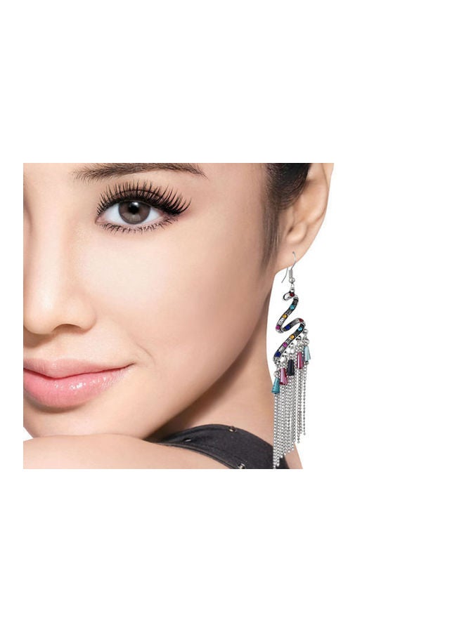 اليشمك أقراط متدلية بشكل ثعبان من الفضة الإسترليني عيار 925 - Image 4