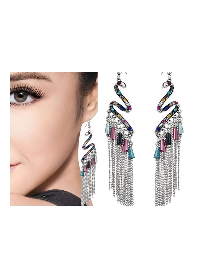 اليشمك أقراط متدلية بشكل ثعبان من الفضة الإسترليني عيار 925 - Image 3