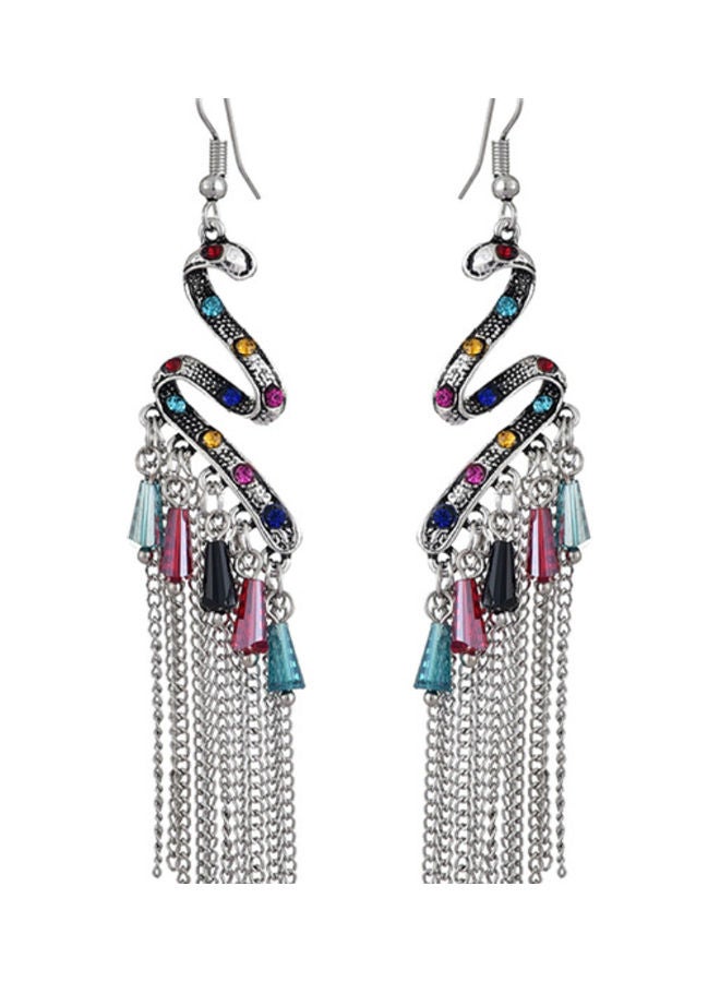 اليشمك أقراط متدلية بشكل ثعبان من الفضة الإسترليني عيار 925 - Image 2