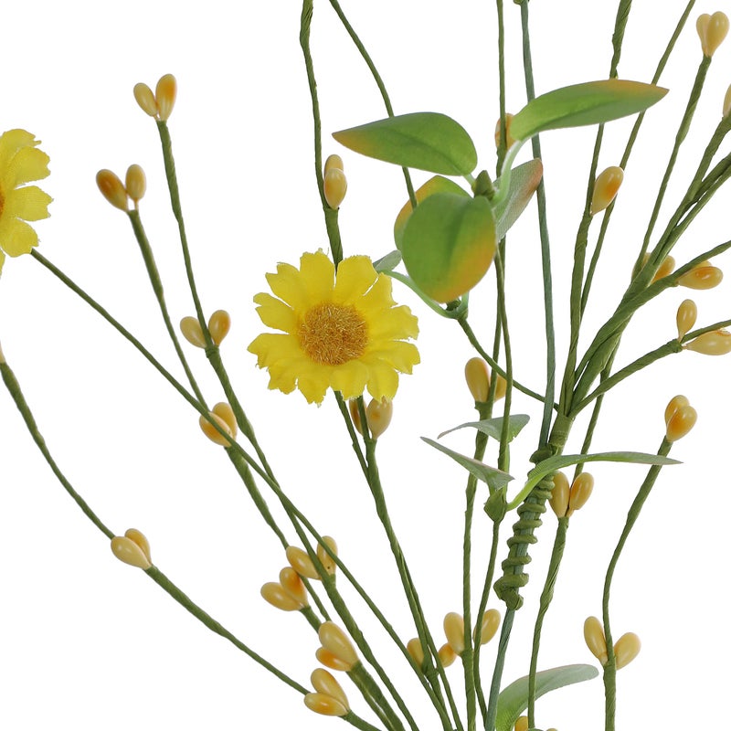 LLZLL Spring Daisy Garlands - 5FT/60IN Long, Yellow, with Green Leaves and Pip Berries for Spring Summer Easter Decorations - Image 4