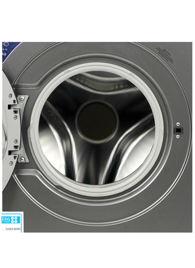 SPJ - SPJ 6KG Front Load Washing Machine, Full Automatic Washing Machine, LED Display, Multiple Washing Programs & Double Layer Front Door, Color - Dark Grey, FLGRU-6FAM - Image 1