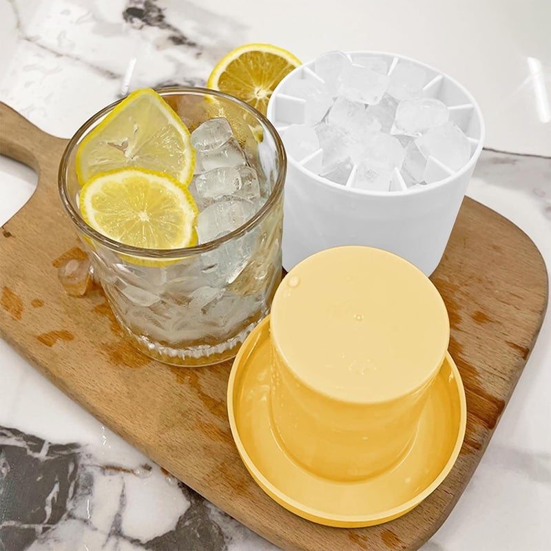 SARVANGAH Cylinder Silicone Ice Cube Molds Holds to 60 Ice Cubes Decompress Ice Lattice Ice Cube Trays 3D Ice Maker Cup Press Type Easy Release Ice Cube Cup - Image 4
