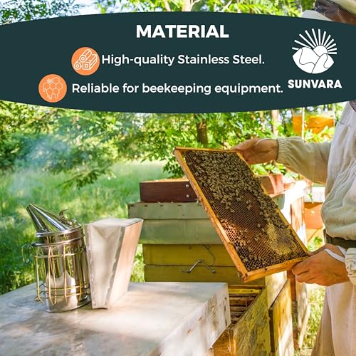 SunVara Bee Smoker Stainless Steel Heat Shield High Standard 11" - Image 4