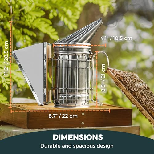 SunVara Bee Smoker Stainless Steel Heat Shield High Standard 11" - Image 2