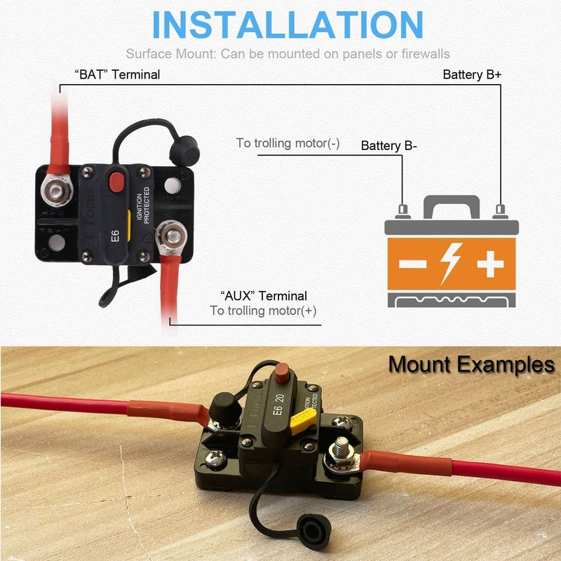 T Tocas E69 10 Amp Circuit Breaker T3 Manual Reset Mini Surface Mount IP66 10A Switchable - Image 4