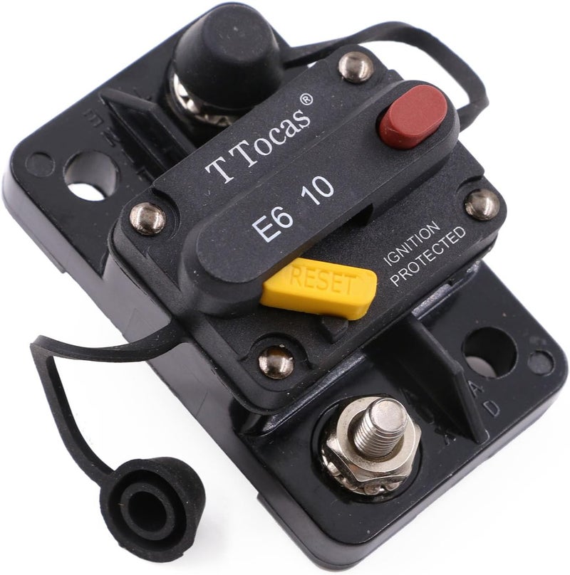 T Tocas E69 10 Amp Circuit Breaker T3 Manual Reset Mini Surface Mount IP66 10A Switchable - Image 1