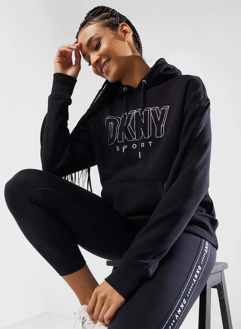 DKNY Logo Drawstring Hoodie