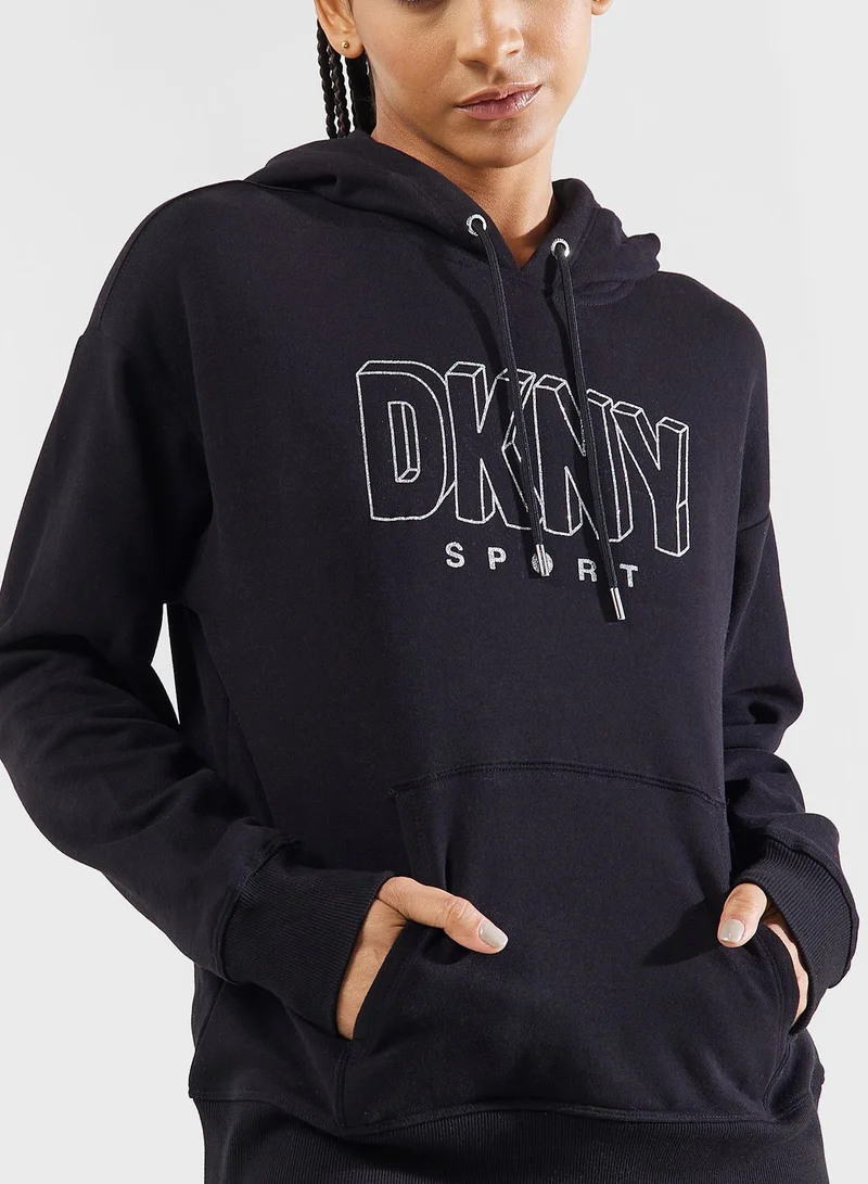 DKNY Logo Drawstring Hoodie