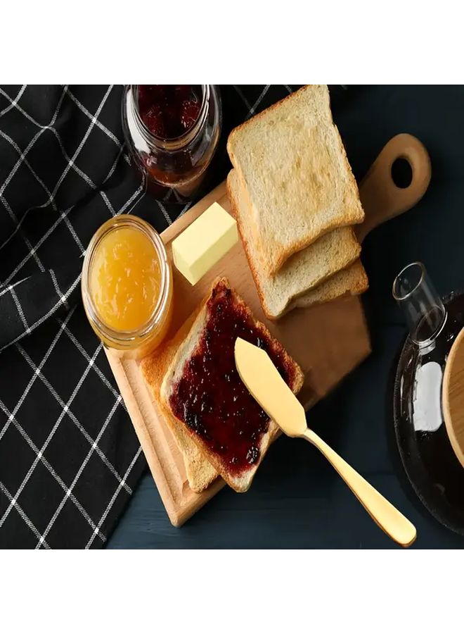 2 Pieces Stainless Steel Butter Knife Cream Spatula Fruit Jam Spatula Cheese Knife Silver Yellow 5.7 Inches - Image 4