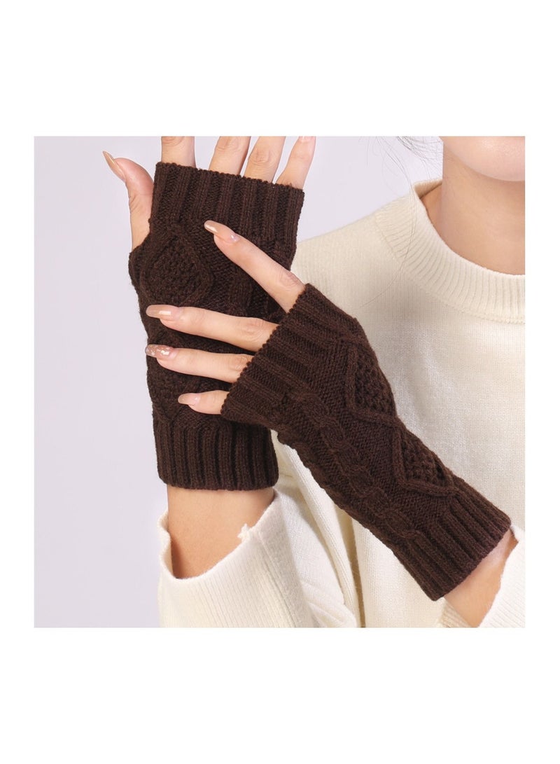 Loquat Fingerless Cotton Polyester Gloves Sleeves 