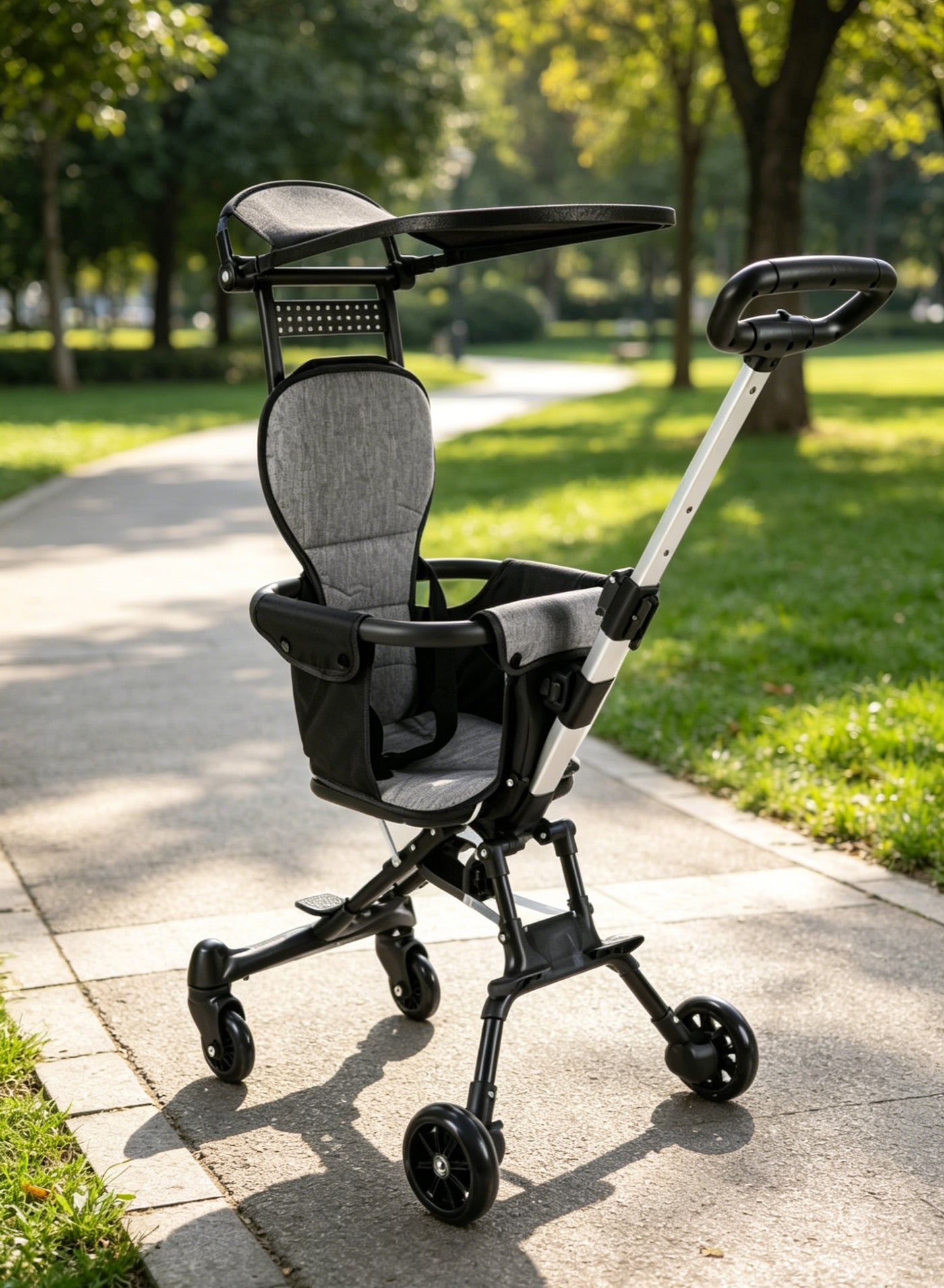 Lightweight Portable Baby Stroller, Compact Foldable Stroller with Reversible Seat and Sun Canopy, One-Hand Folding & Airplane-Friendly Travel Stroller for Infants 6+ Months to Toddlers 1-3 Years
