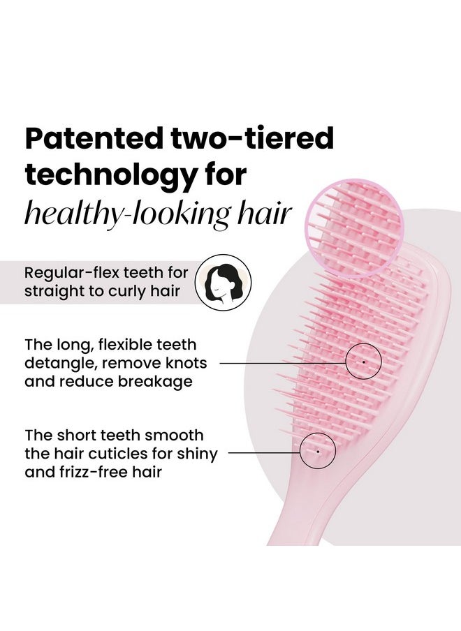 TANGLE TEEZER - Tangle Teezer Ultimate Detangler Hairbrush, Eliminates Knots & Reduces Breakage, Mini Hair Brush for Travel, Small Hands & All Hair Types, Millennial Pink - Image 1