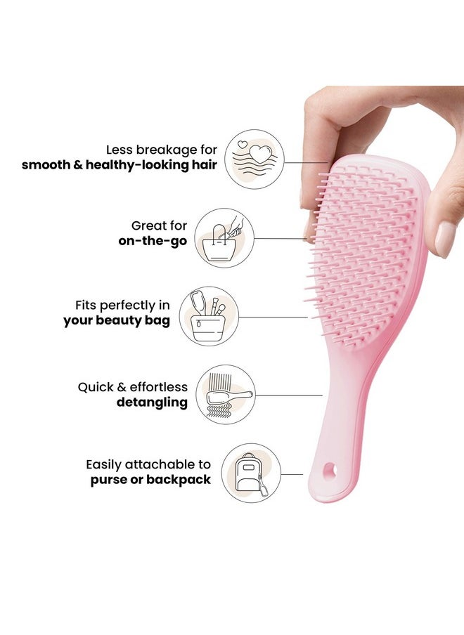 TANGLE TEEZER - Tangle Teezer Ultimate Detangler Hairbrush, Eliminates Knots & Reduces Breakage, Mini Hair Brush for Travel, Small Hands & All Hair Types, Millennial Pink - Image 1