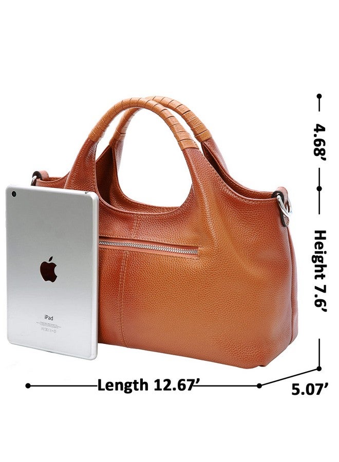 آي سوي حقائب يد نسائية من Iswee مصنوعة من الجلد الطبيعي، متوسطة الحجم، حقيبة يد، حقيبة كروس، حقيبة كتف، حقيبة هوبو، حقيبة يد نسائية عصرية (لونها بني فاتح) - Image 2