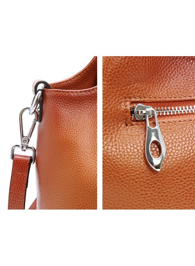 آي سوي حقائب يد نسائية من Iswee مصنوعة من الجلد الطبيعي، متوسطة الحجم، حقيبة يد، حقيبة كروس، حقيبة كتف، حقيبة هوبو، حقيبة يد نسائية عصرية (لونها بني فاتح) - Image 3