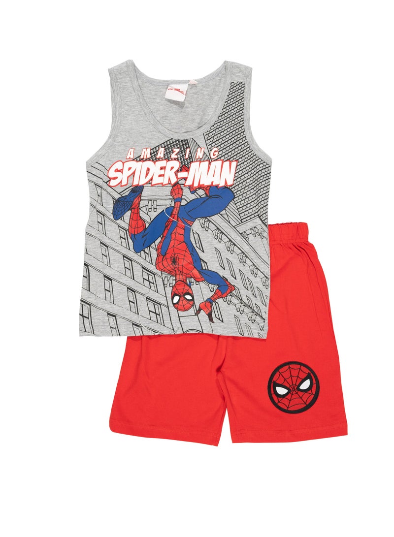سبايدر مان طقم شورت سبايدر مان للأولاد، رمادي - Image 1