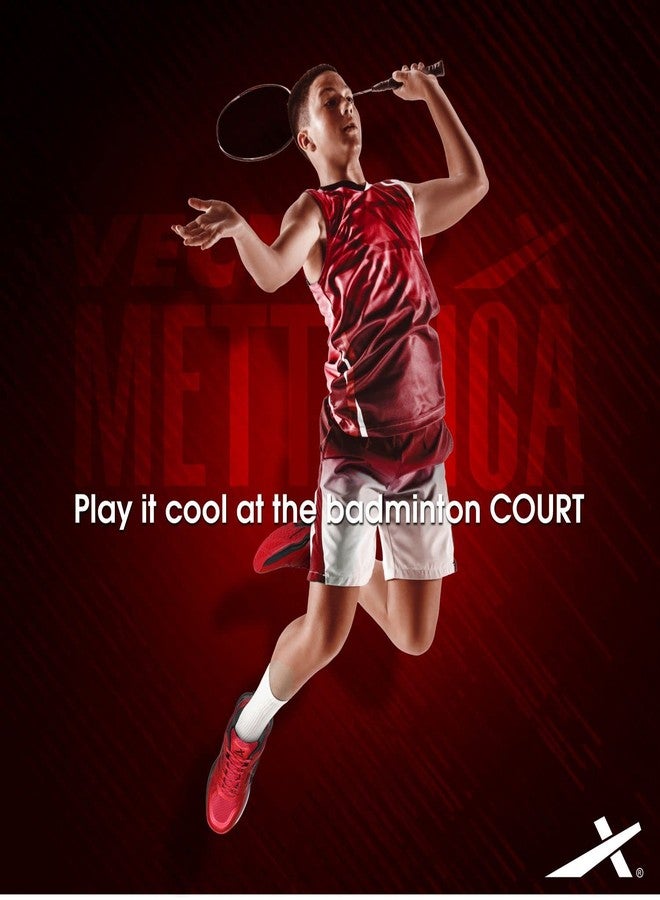 Vector X Mettalica Non-Marking Badminton Shoe Red-Black - Image 3