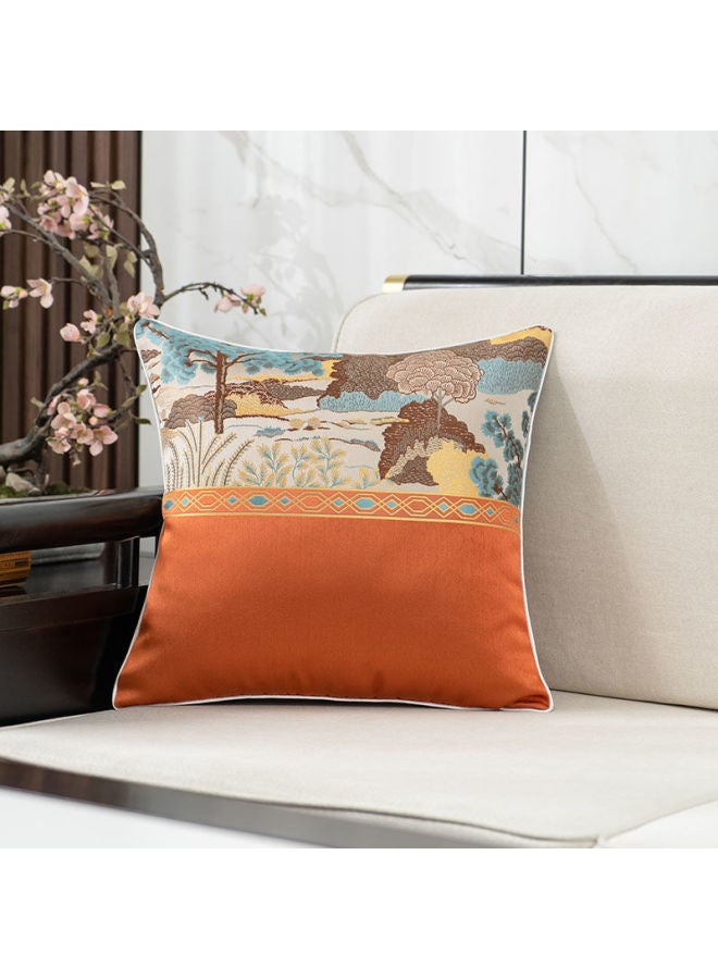 New Chinoiserie Pillow, Accessible Luxury And High-end, Chinoiserie Landscape Painting, Jacquard Soft Cushion, Living Room Pillow, Sofa Pillow Case