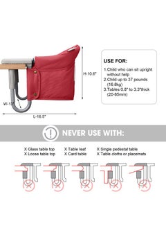 VEEYOO Hook On Chair Veeyoo Clip On High Chair Folding Fast Table Chair With Storage Bag Portable Baby Feeding Seat Attach To Table For Home And Travel  - Image 2